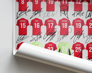 Manchester United 2023-2024 Squad Team Signed Poster Print Photo