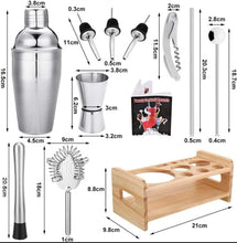 Load image into Gallery viewer, 15 pcs Cocktail Shaker, Cocktail set Maker kit Stainless Steel with stand