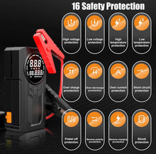 Load image into Gallery viewer, 99800mAh Portable Car Battery Jump Starter Pack + Tyre Inflator