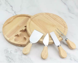 Cheese Board Full Set Serving Platter Tray with 4 Cutters