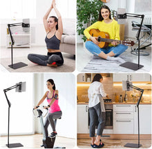 Load image into Gallery viewer, Universal 360° Adjustable Floor Stand Holder for Tablet/iPad/Phone 4-12.5”