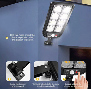 Solar Street Light LED Outdoor with PIR Motion Activation