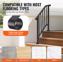 Load image into Gallery viewer, 2-3 Step Handrails for Outdoor Black Stainless Steel