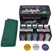 Load image into Gallery viewer, NEW Poker Set - 200 Piece Texas Hold Em Chips Cards Decks Casino Case