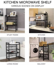 Load image into Gallery viewer, 3 Tier Adjustable Microwave Rack Stand Storage Kitchen Shelf