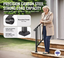 Load image into Gallery viewer, 2-3 Step Handrails for Outdoor Black Stainless Steel