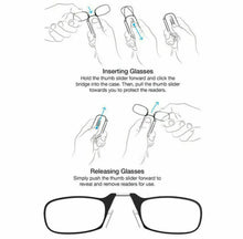 Load image into Gallery viewer, Nose Clip On Foldable Reading Glasses Key Ring/Wallet