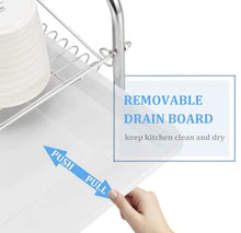 Load image into Gallery viewer, 2 Tier Dish Drainer Rack Holder With Drip Tray