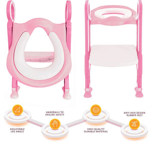 Child Toilet Seat And Ladder Toddler Training Step Up Easy Fold
