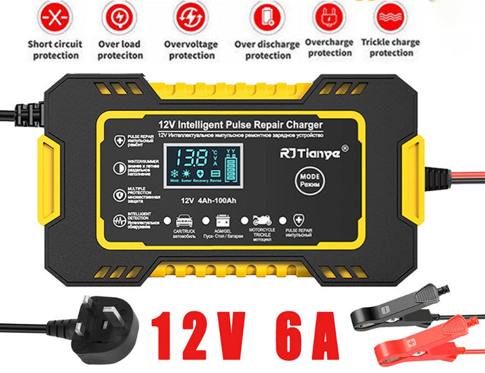 Car / Motorbike Battery Charger 12V LCD Display