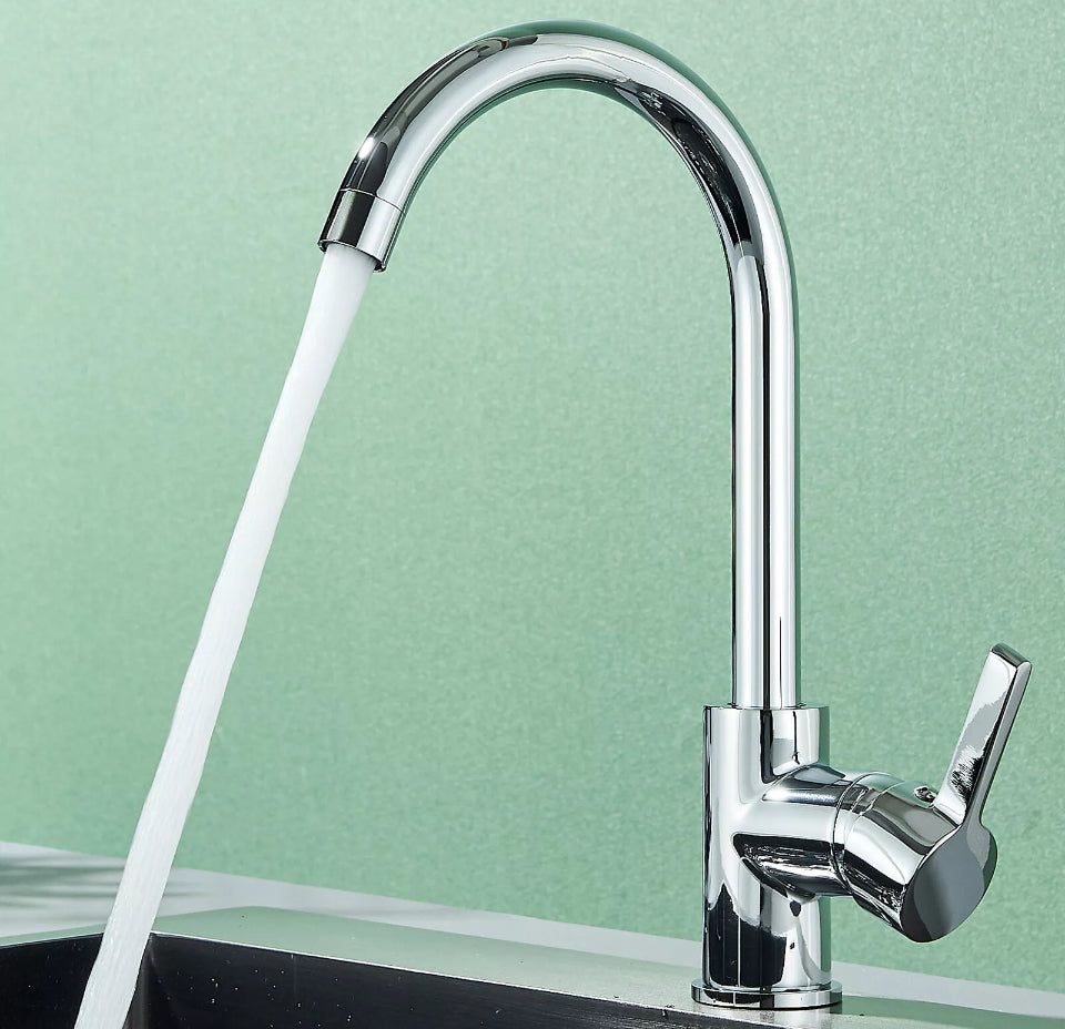 Kitchen Sink Mixer Tap Swivel Single Lever Mono Chrome Faucet