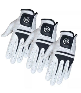 Pack of 3 or 6 Golf Gloves • All Weather Cabretta leather palm patch and thumb