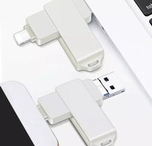 Load image into Gallery viewer, 3 in 1 USB 3.0 Memory Stick 1TB / 2TB Flash Drive For iPhone PC etc