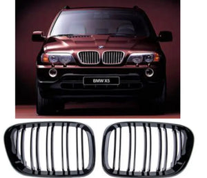 Gloss Black Kidney Grill For BMW X5 E53 Pre-Facelift 1999-2003