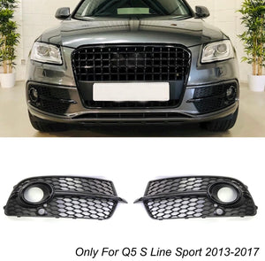 Pair Front Bumper Grill Fog Light Vent Grille Cover For Audi 2013-2016 Q5 S Line