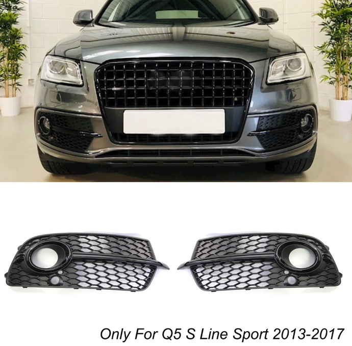 Pair Front Bumper Grill Fog Light Vent Grille Cover For Audi 2013-2016 Q5 S Line