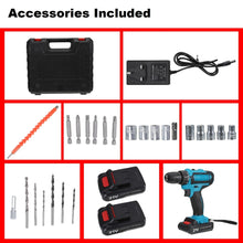 Load image into Gallery viewer, 21V Cordless Drill Combi Screwdriver Set with 2 Batteries