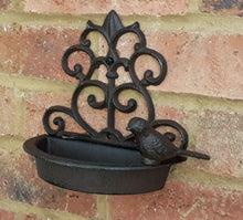 Load image into Gallery viewer, Cast Iron Wall Mounted Bird Bath Feeder