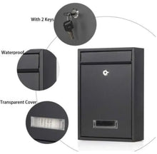 Load image into Gallery viewer, Post Box Letter Mail Box Steel Lockable Wall Mounted With Key