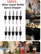 Load image into Gallery viewer, 10 x Stainless Steel Tapered Oil Spirit Bottle Spout Pourer