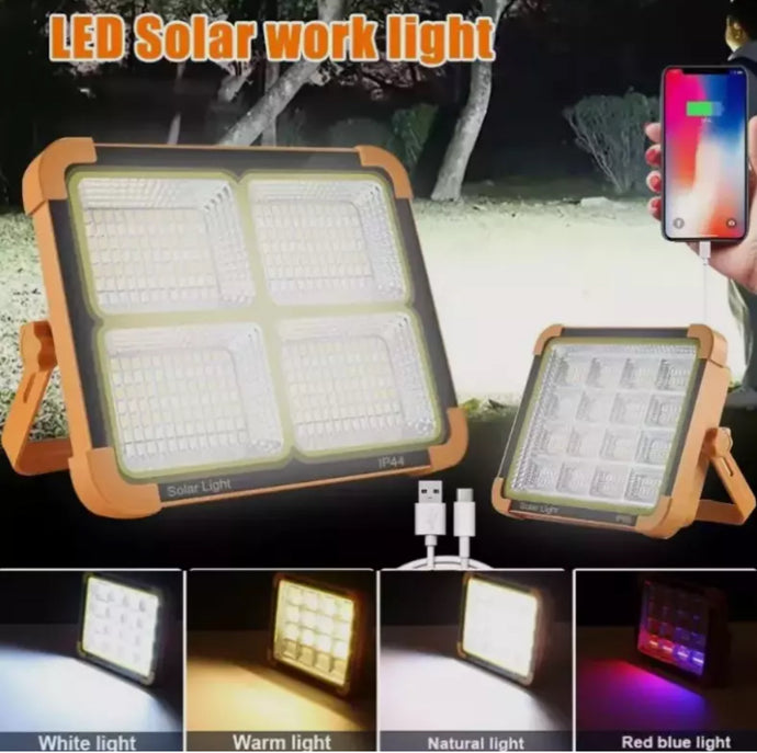 2000W Rechargeable LED Work Light Solar Portable Floodlight