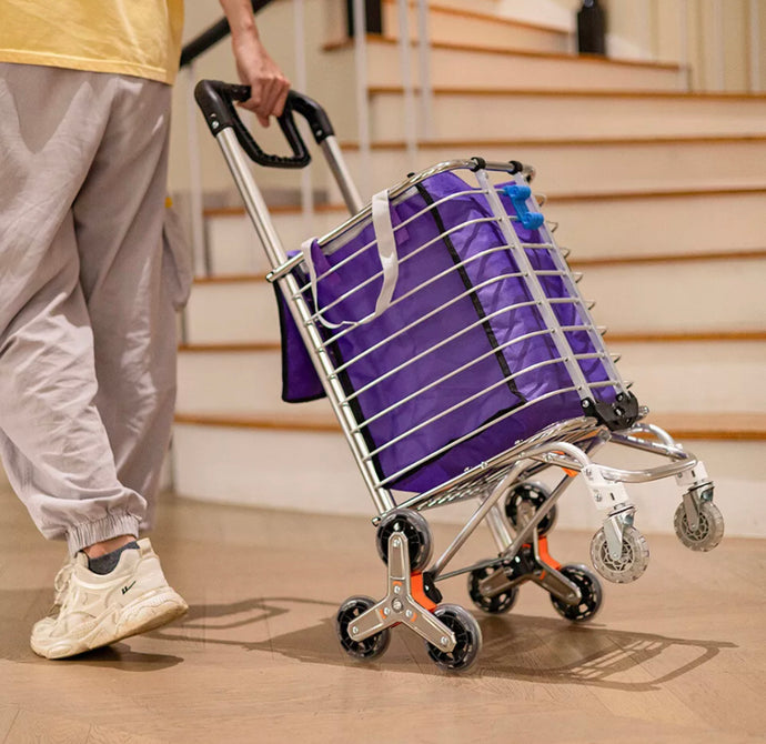 Portable Folding Shopping Trolley • Stair Climbing with Ease