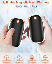 Load image into Gallery viewer, Hand Warmers Rechargeable 2 Pack, 5000mAh Hand Warmer/Power Bank