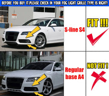 Load image into Gallery viewer, Black Honeycomb Front Fog Light Grille Covers For AUDI A4 B8 S-Line S4 2008-2012