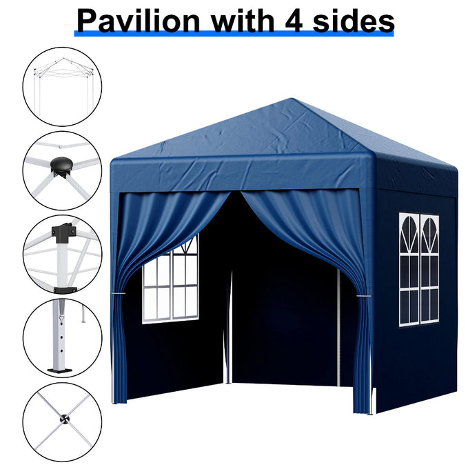 2x2m Metre Pop Up Marquee Gazebo with 4 Side Panels Waterproof