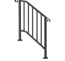 Load image into Gallery viewer, 2-3 Step Handrails for Outdoor Black Stainless Steel