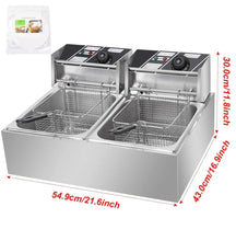 Load image into Gallery viewer, 20L 5000W Twin Dual Tank Electric Deep Fat Fryer