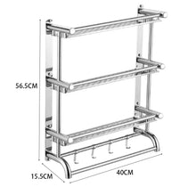 Load image into Gallery viewer, 3 Tier Stainless Steel Bathroom Towel Rail Rack Wall Mount Shelf