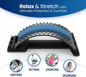 Massager Back Stretcher Posture Corrector Pain Relief Lumbar Support 3 Levels