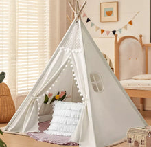 Load image into Gallery viewer, Kids Teepee Tent Canvas Indian Wigwam