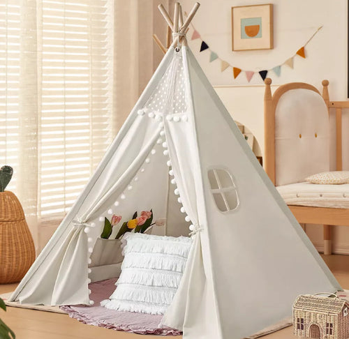 Kids Teepee Tent Canvas Indian Wigwam