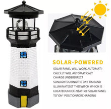 Load image into Gallery viewer, Solar Powered Lighthouse Rotating LED Garden Ornament