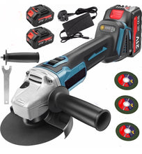 Load image into Gallery viewer, 21V 125mm Brushless Cordless Angle Grinder Cutter 2 Batteries &amp; 3 Discs