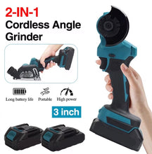 Load image into Gallery viewer, 2-in-1 21V Cordless 3” Angle Grinder &amp; Circular Saw with 2 Batteries