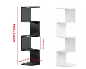 5 Tier Floating Wall Corner Shelves Black or White