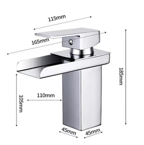 Monobloc Bathroom Sink Mixer Chrome Tap Waterfall Single Lever