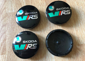 4 X Centre Caps for Skoda Alloy Wheels 56mm or 60mm