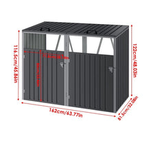 Load image into Gallery viewer, Metal Wheelie Bin Shelter Shed Storage Cover for 1, 2, 3 or 4 Bins