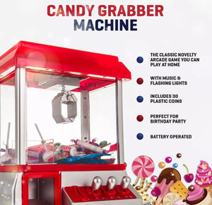 Retro Arcade Candy Grabber Machine with Claw & Joystick