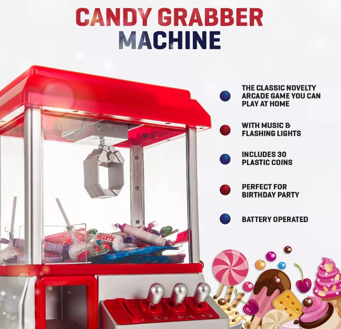 Retro Arcade Candy Grabber Machine with Claw & Joystick