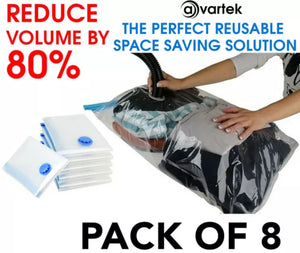 8 x Strong Vacuum Storage Bags Space Saver Bags