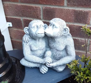 Kissing Monkeys Garden Ornament Love Chimps