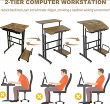 Load image into Gallery viewer, Standing / Sitting Desk Height Adjustable Workstation