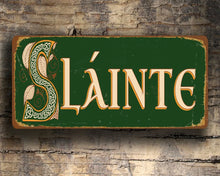 Load image into Gallery viewer, Vintage Retro SLAINTE CHEERS Home Bar Metal Wall Sign