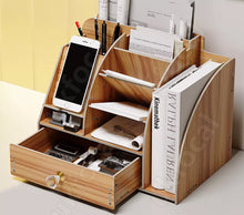 Load image into Gallery viewer, Wooden Desktop Organiser Desk Tidy