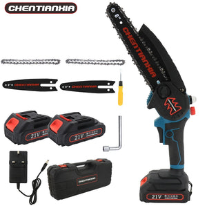 8 inch Cordless Mini Chainsaw 8” with 2 Batteries